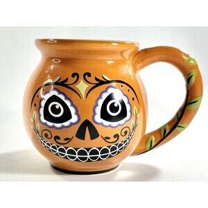 Halloween Jack O Lantern Day of the Dead Boston Warehouse Trading Co Orange Mug